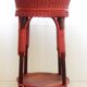 Rattan and wicker worker with wooden shelf