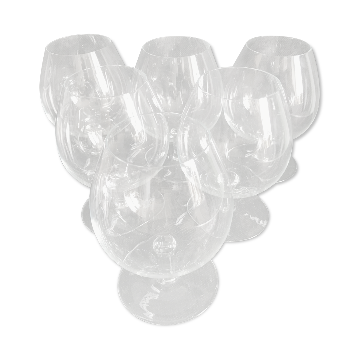 6 late mid-20th crystal tasting glasses