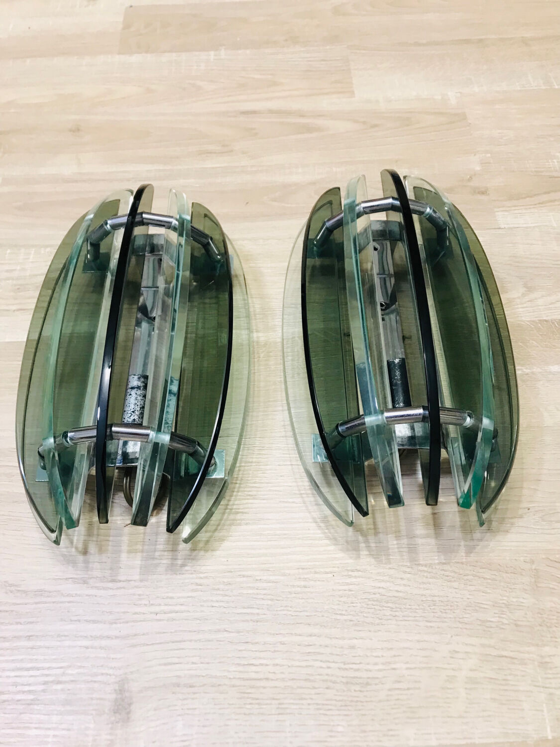 Pair of Veca wall lights