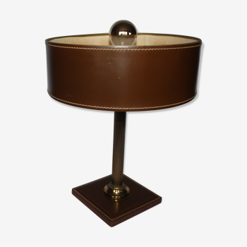 Desk lamp in leather, 70's