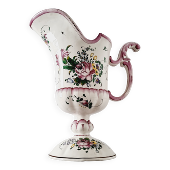 Impeccable French earthenware pitcher created and hand painted by Henry Chaumeil (1877-1944)