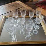 Set of 9 vintage liqueur glasses – baroque chic style – 1970s
