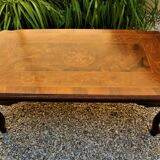 Italian wooden coffee table with marquetry inlaid top