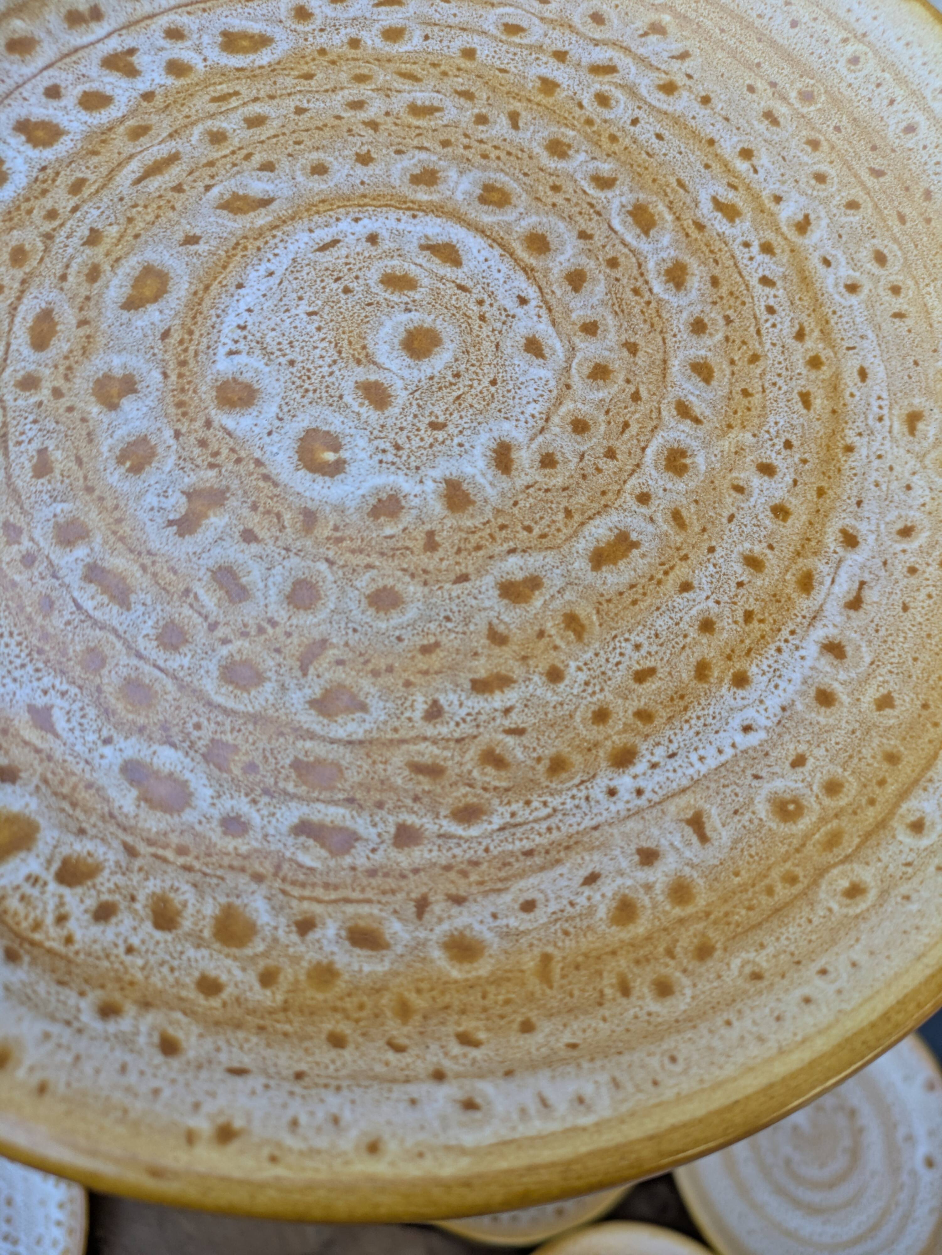 Set of 12 flat plates in stoneware Niderviller model Fauve from the 1960s.