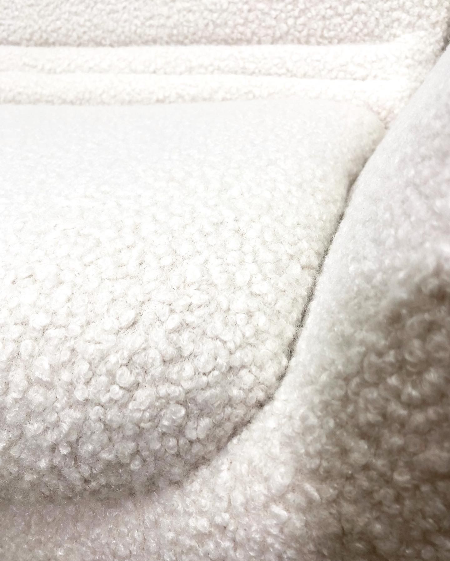 Vintage sofa bench 2 places in curly wool