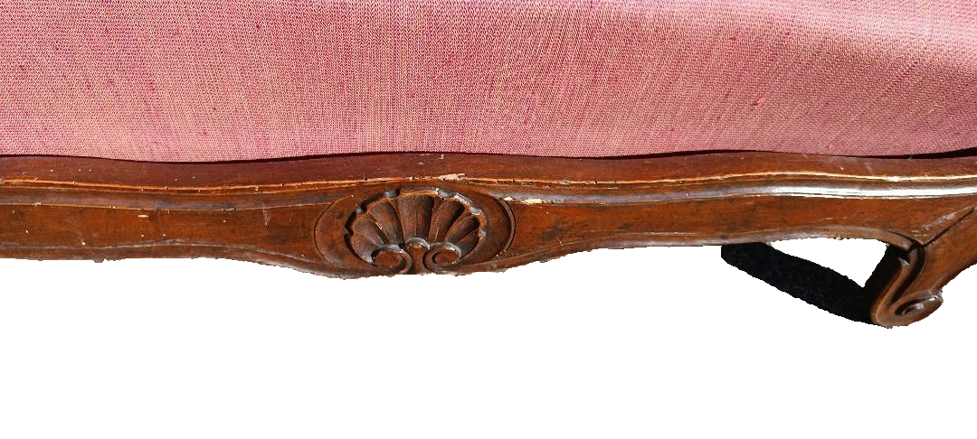 Small mid-19th century boat sofa in walnut