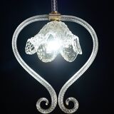 Charming Art Deco Barovier & Toso pendant light chandelier Murano glass, 1950s