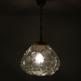 1970s pressed glass hanging lamp