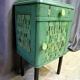 Chevet, art-deco back furniture revisited green and lily root