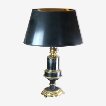 Lamp mounted on old kerosene lamp 1900 black and gold