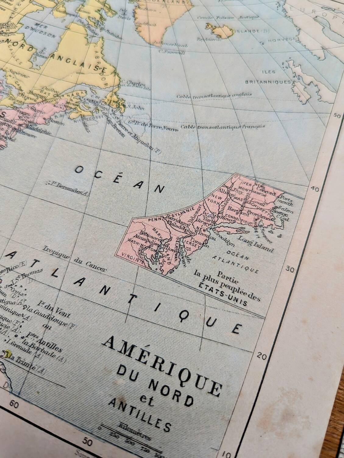 Imprimée en 1878, L'Amérique du Nord.
