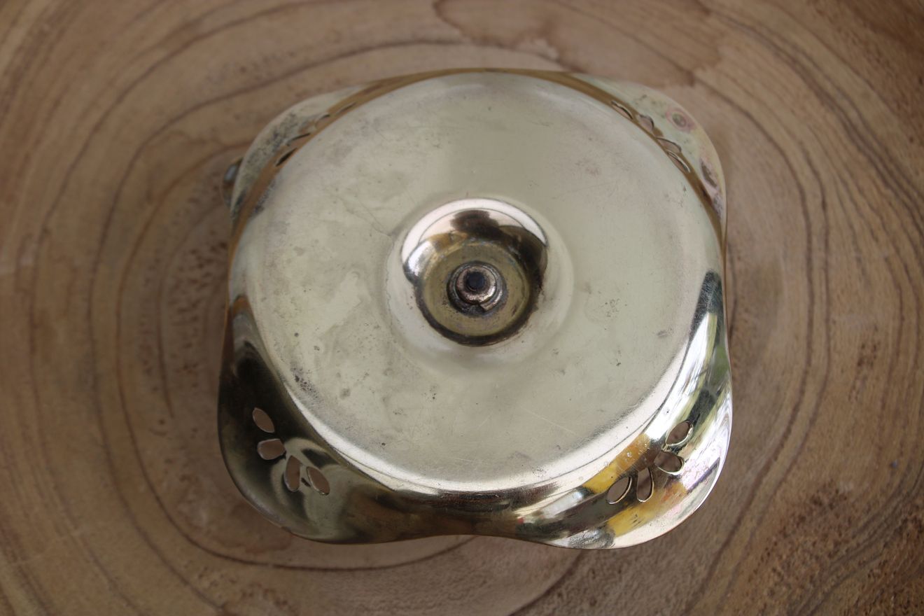 Golden brass candle holder