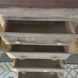 Art Deco oak and leather chest of drawers