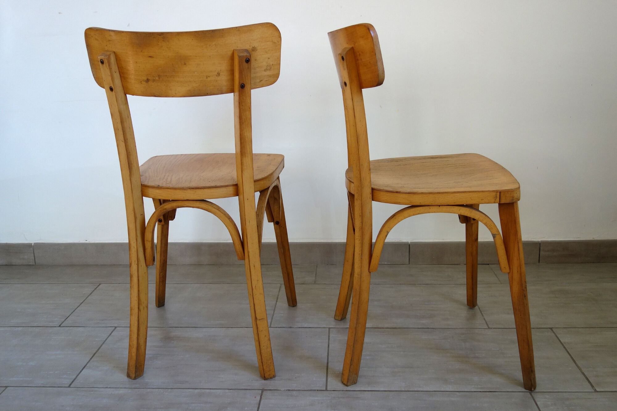 Pair of vintage Luterma bistro chairs