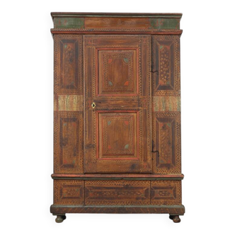 Painted folk art bridal wardrobe 1816