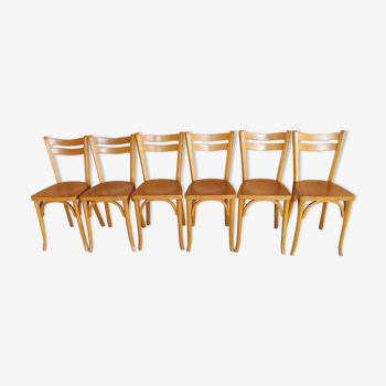 Set of 6 chairs bistro baumann 1960
