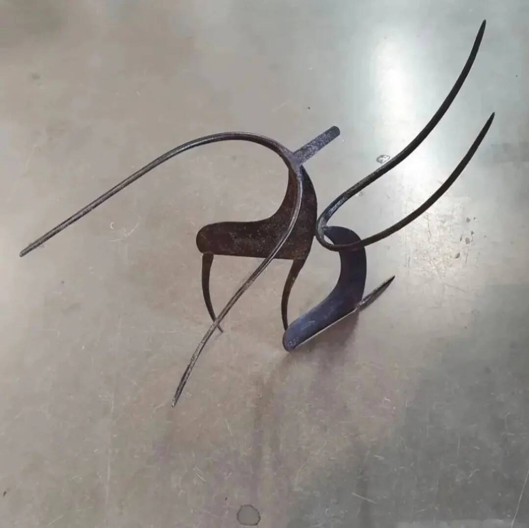 Iron sculpture signed AJP / Levens 1960s Jean Pierre Augier