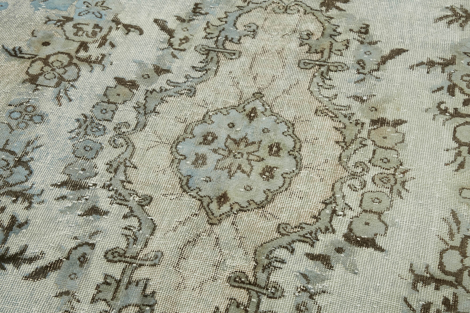 Handwoven overdyed oriental 1970s 177 cm x 320 cm blue carpet