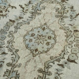 Handwoven overdyed oriental 1970s 177 cm x 320 cm blue carpet