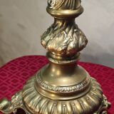 Lampe ancienne restaurer bronze massif 52x30 abat jour style tiffany