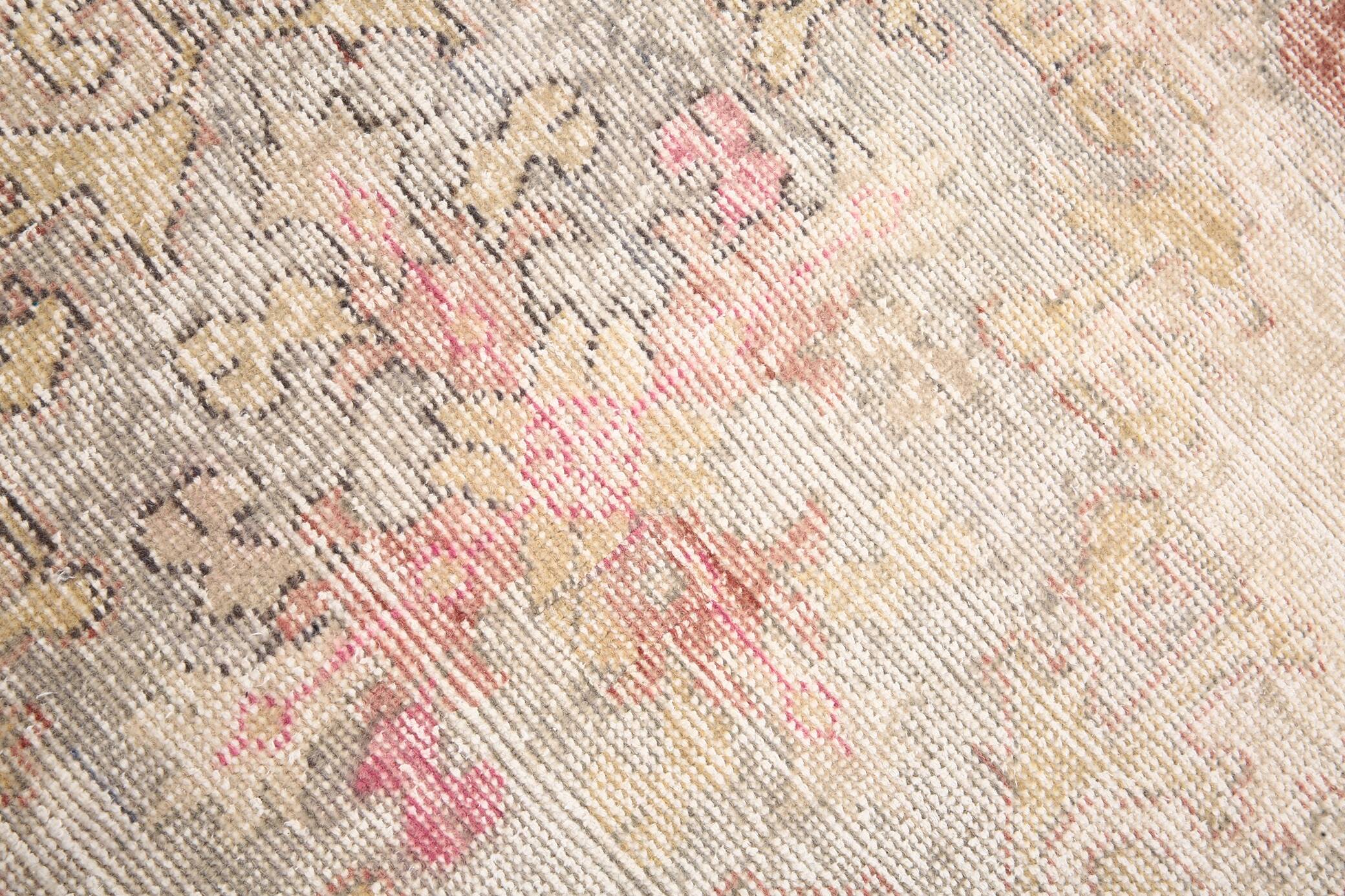 Vintage Red & Cream Oriental Turkish Rug, 110x199Cm