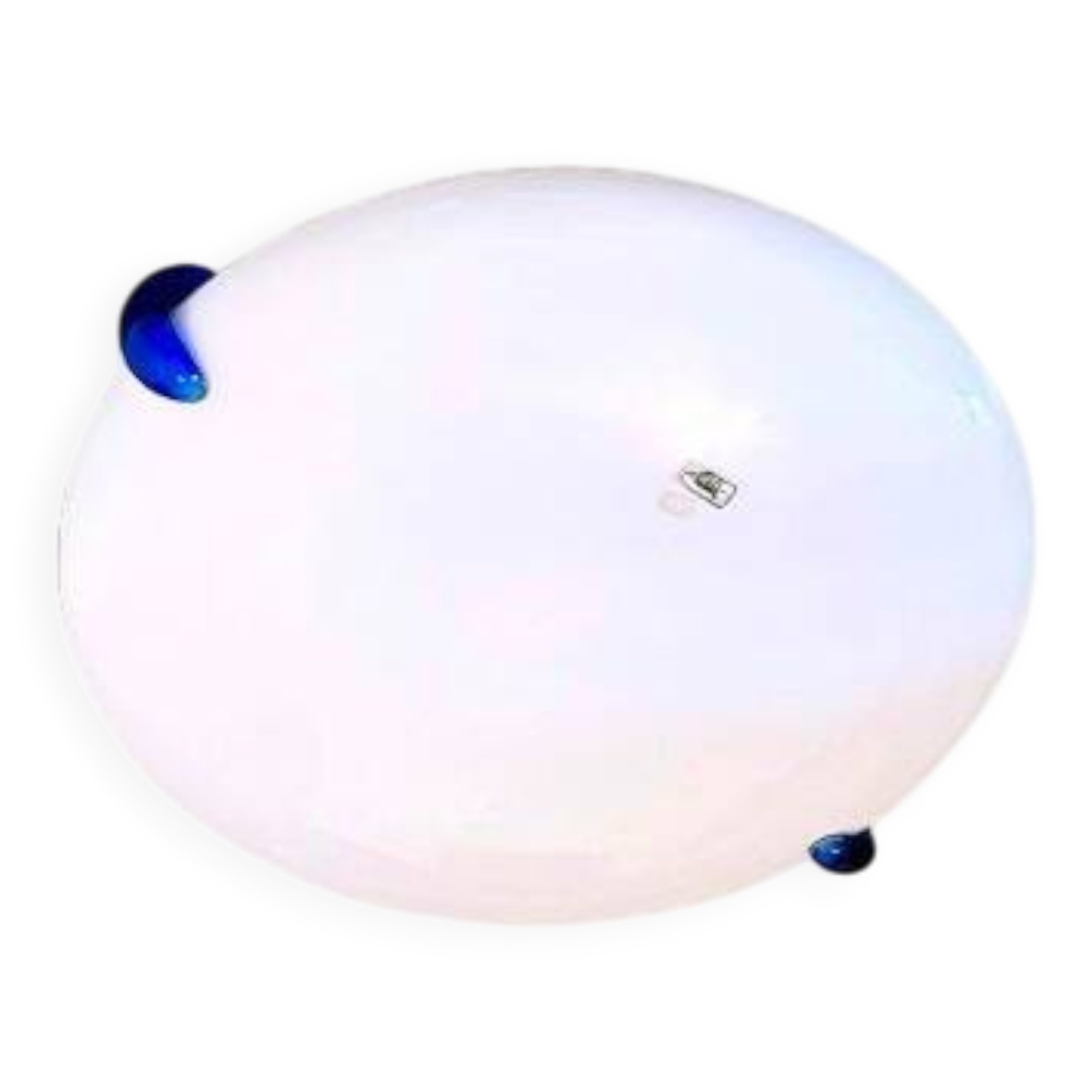 Large white Murano glass ceiling light, Italy, 1980s