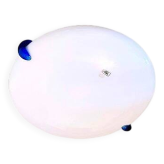 Large white Murano glass ceiling light, Italy, 1980s