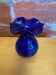Vintage Cobalt Blue Glass Bowl Vase with Corolle Neck #E026