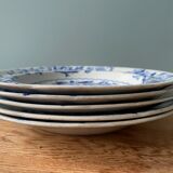 Set of 5 hollow plates and 1 flat plate John and William Ridgway, Opaque China, Dresden 1830
