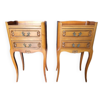 Set of two solid wood style bedside tables in very good condition