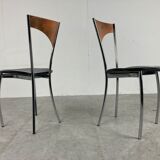 Rare dining chairs in copper by Cattelan italy, 1970s