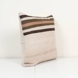 20" x 20" Handmade Organic Striped Square Pillow Cover, Ethnic Chair Decor from Anatolian