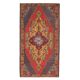 1970s Vintage Turkish Hand-Knotted Wool Cotton Red Runner Rug 145x278