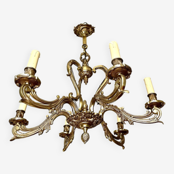 Style chandelier with 6 bronze lights