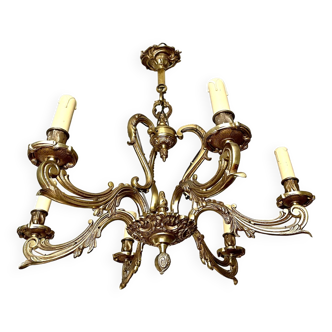 Style chandelier with 6 bronze lights