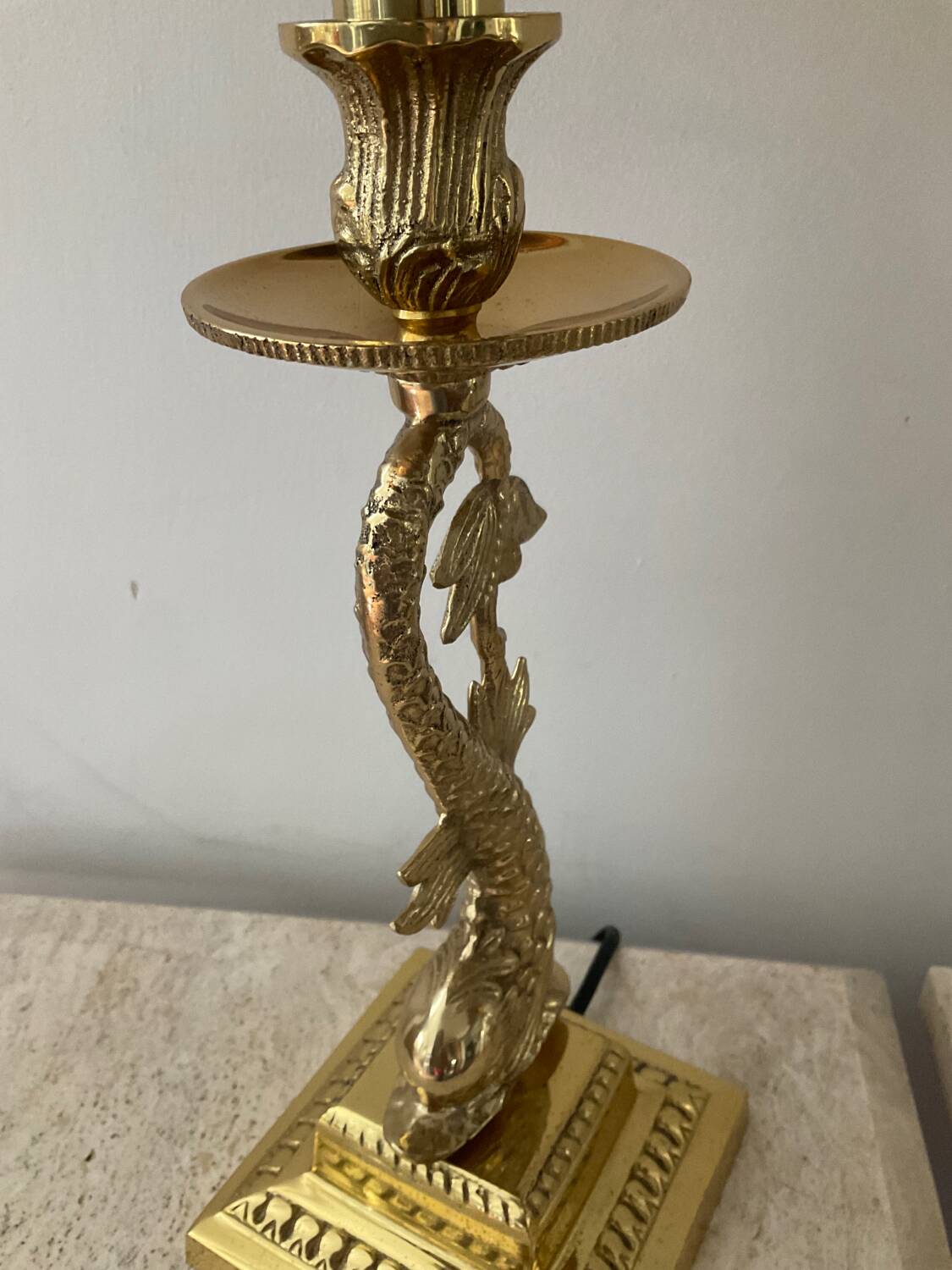 Pair of Empire lamps in bronze and sheet metal