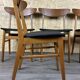 4x 60s 70s Teak Dining Room Chairs Danish Modern Design
