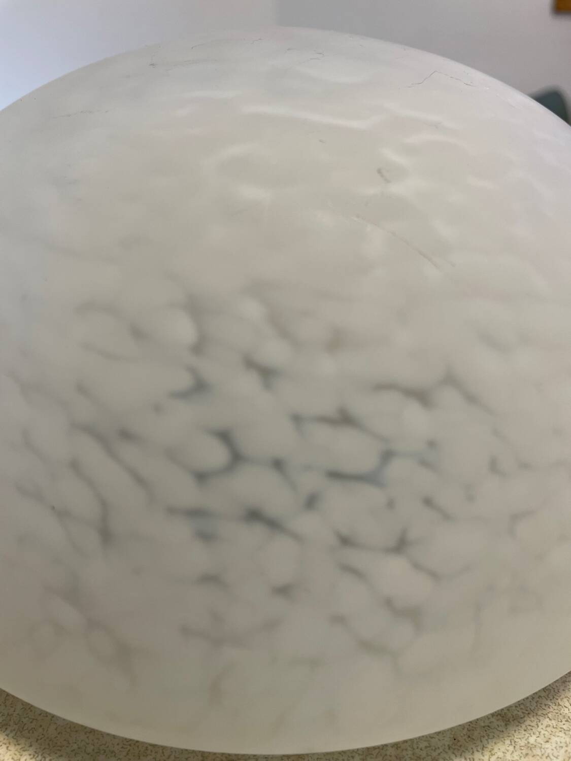 Half-globe ceiling light with speckled glass