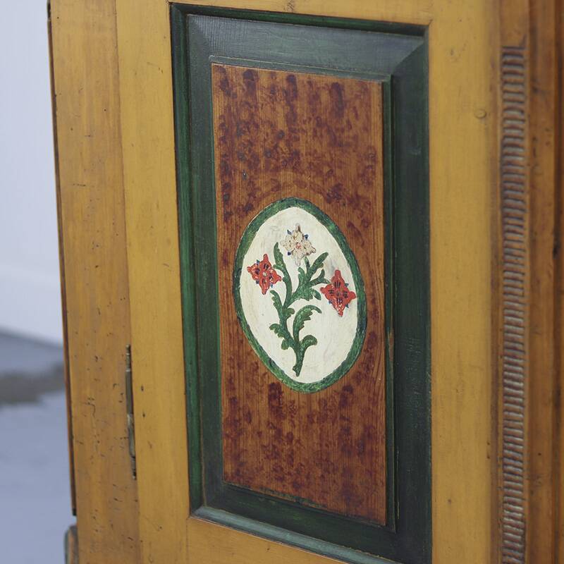 Rustic Farmhouse Folk Art Painted Bridal Cabinet