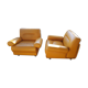 Pair of vintage leather armchairs 1970