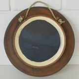 Miroir mural vintage unique, miroir décoratif en céramique fait main, Yougoslavie, années 70