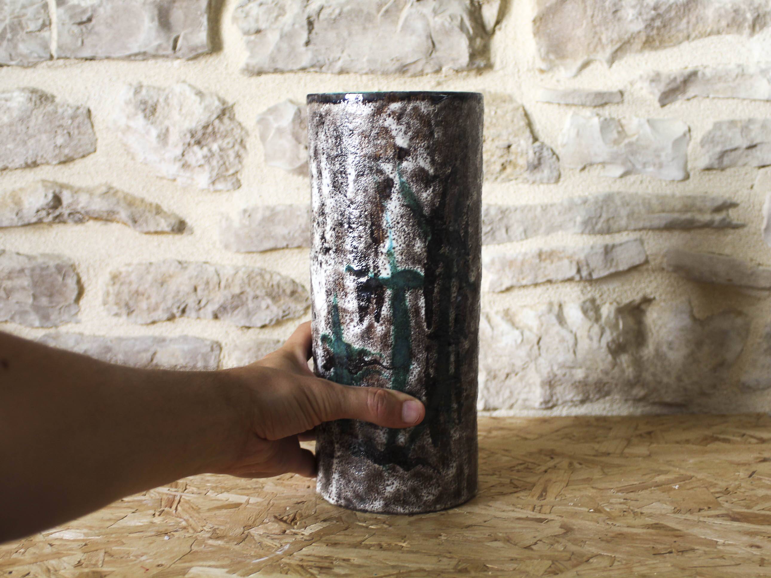 70s ceramic roller vase