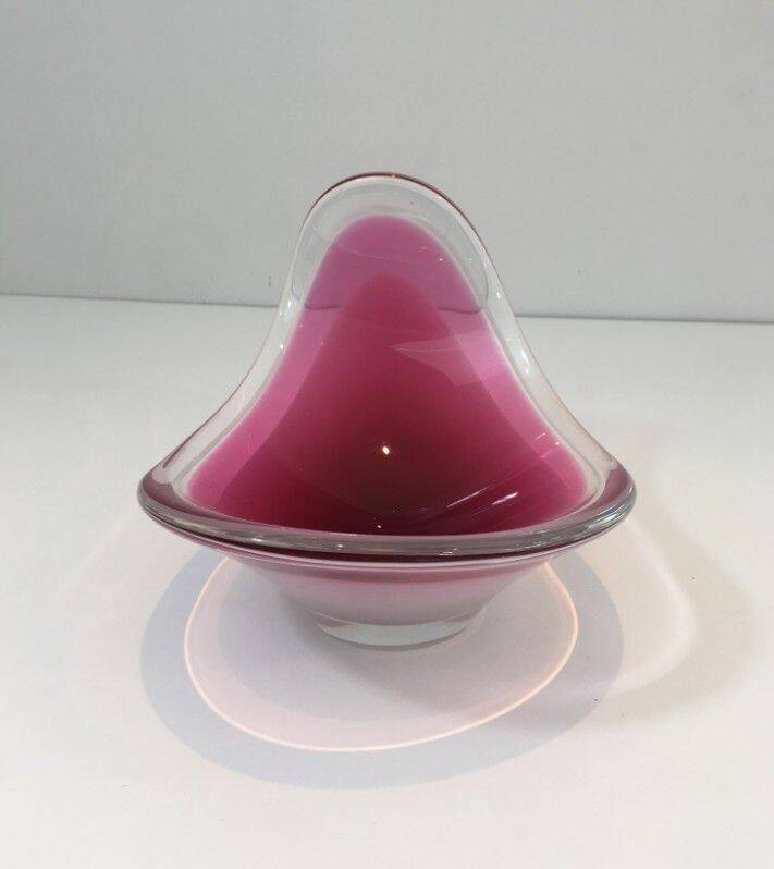 Freeform colored crystal bowl