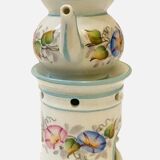 Polychrome porcelain tea pot with 20th century floral decoration