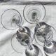 Champagne glasses 1 set of 4 crystal with flat ribs on curve