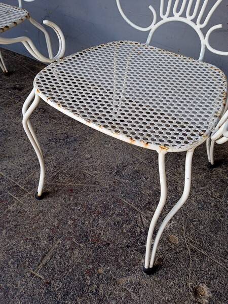 Pair of solid iron garden armchairs ep 1950