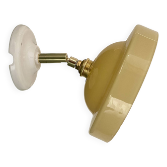 Vintage yellow opaline lampshade wall lamp