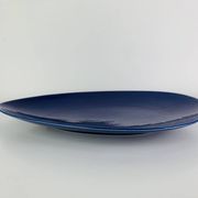 Plat et coupe Blå eld par Hertha Bengtson pour Rörstrand Sweden, céramique