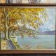 F. Zerboni – Animated Lakeside Landscape – Oil on Panel – Mid 20th Century