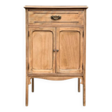 Art nouveau side table in raw wood